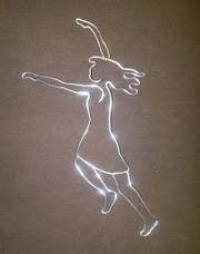 Silhouette of girl running